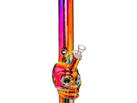 Electro Skull Straight Tube Bong - 15in Supply