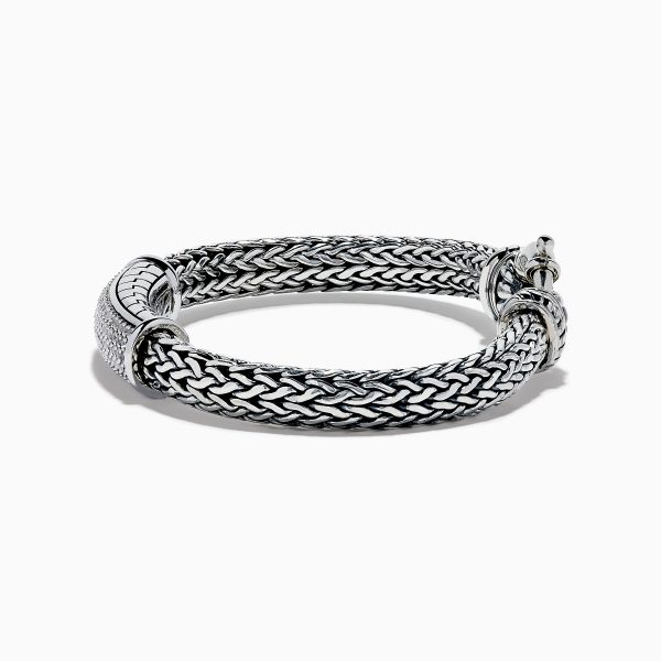 Men s 925 Sterling Silver White Sapphire Bracelet For Cheap