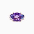 14K Rose Gold Amethyst and Tanzanite Ring For Discount