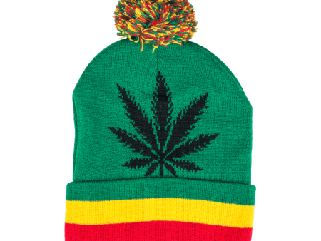 Green Rasta Weed Leaf Beanie Discount