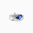 Nahla Siri 925 Silver Tanzanite and Diamond Starfish Ring Sale