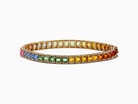 Watercolors 14K Yellow Gold Multi Sapphire and Diamond Bracelet Discount