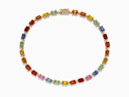 Watercolors 14K Yellow Multi Sapphire and Diamond Tennis Bracelet Sale