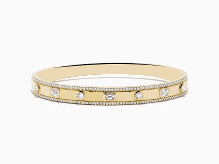 D Oro 14K Yellow Gold Bezel Set Diamond Bangle 1.72 TCW Supply