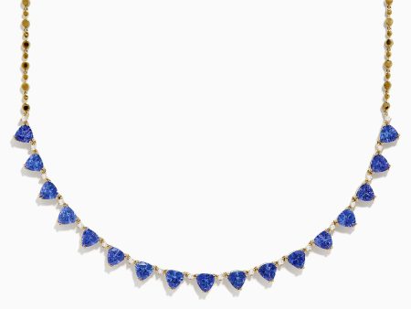 14K Yellow Gold Tanzanite and Diamond Necklace Supply