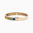 Watercolors 14K Gold Multi Sapphire and Diamond Bangle For Sale