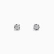 Pave Classica 14K White Gold Diamond Solitaire Earrings 0.49 TCW Hot on Sale