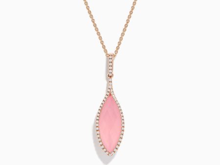 14K Rose Gold Diamond and Rose Quartz Pendant Supply