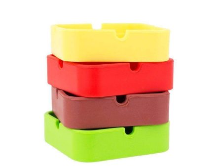 Rounded Edges Square Silicone Ashtray For Discount