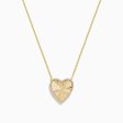 14K Gold Malachite and Diamond Reversible Heart Pendant Hot on Sale