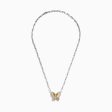 14K Two-Tone Gold Diamond Butterfly Necklace Hot on Sale