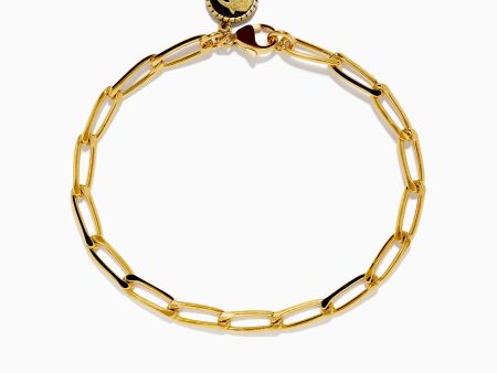 Unisex 925 Gold Plated Sterling Silver 8  Paper Clip Bracelet Online