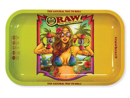 RAW Brazil Metal Rolling Tray - 11in For Discount