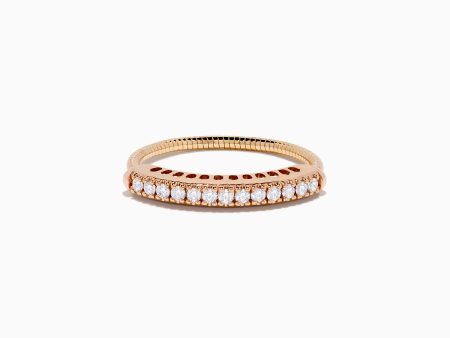 14K Rose Gold Flexible Size 7-10 Diamond Ring Online now