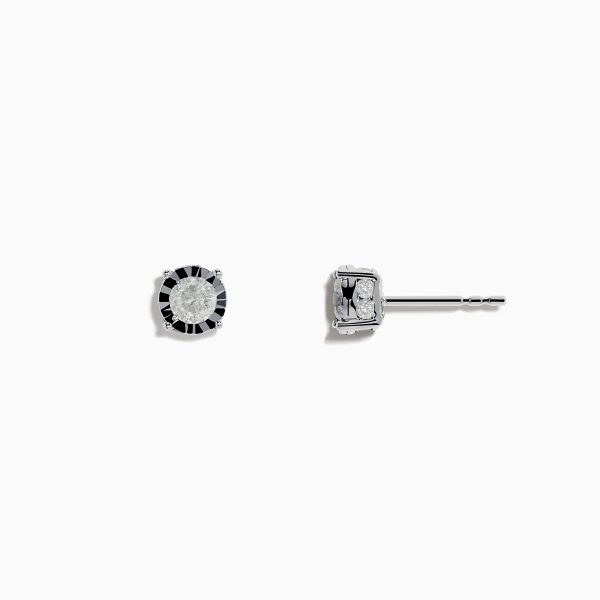 Pave Classica 14K White Gold Diamond Solitaire Earrings 0.90 TCW Fashion