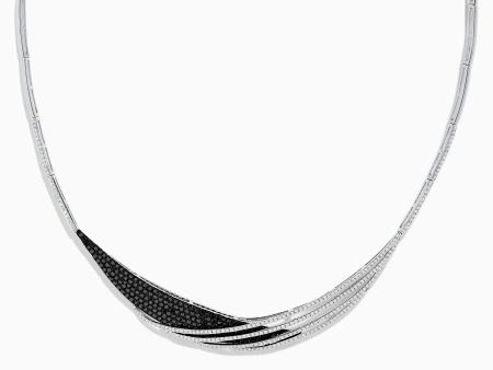 14K White Gold Black and White Diamond Necklace Discount