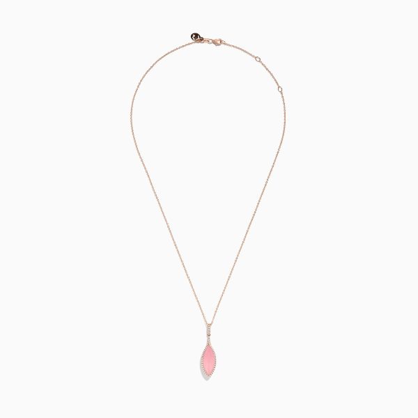 14K Rose Gold Diamond and Rose Quartz Pendant Supply