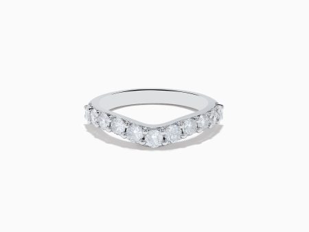 14K White Gold Contoured Diamond Stacking Band 0.95 TCW Online now