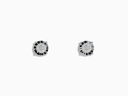 Pave Classica 14K White Gold Diamond Solitaire Earrings 0.90 TCW Fashion