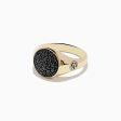 Men s 14K Yellow Gold Black Diamond Ring Hot on Sale