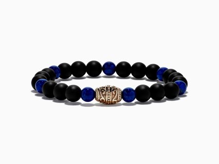 Men s 925 Sterling Silver Onyx and Lapis String Bracelet Online