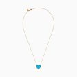 14K Gold Turquoise and Diamond Reversible Heart Pendant Online Sale