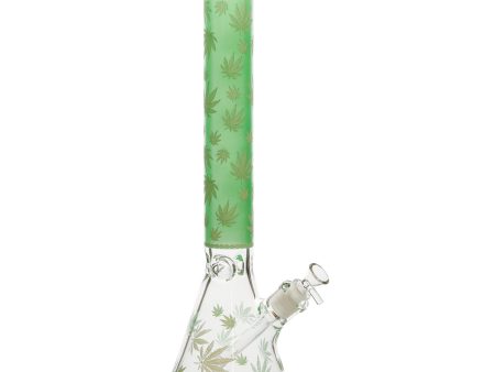 Collared Leaf Beaker Bong - 18in For Cheap