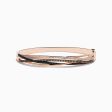 14K Rose Gold Black, Espresso and White Diamond Bangle For Cheap