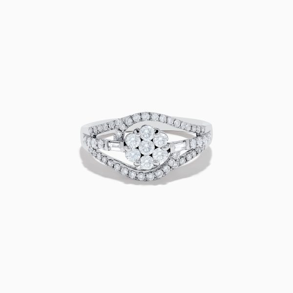 Bouquet 14K White Gold Diamond Ring For Sale