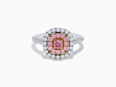 18K Two Tone Gold White and Pink Diamond Ring Online now