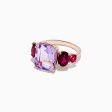 14K Rose Gold Amethyst, Rhodolite and Pink Tourmaline Ring on Sale