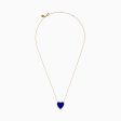 14K Gold Lapis Lazuli and Diamond Reversible Heart Pendant Online Sale