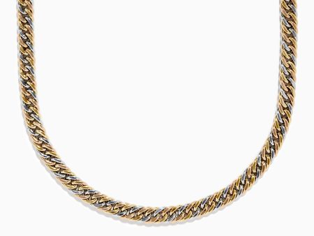 14K Tri Color Gold 8mm Hollow Cuban Chain Necklace 18  Fashion