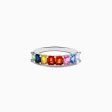 Watercolors 14K White Gold Multi Sapphire Ring Online now