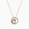 Watercolors 14K Gold Multi Sapphire and Diamond Wave Pendant, 0.85 TCW Discount