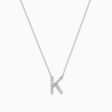 14 Karat White Gold Initial  K  Diamond Necklace Online now