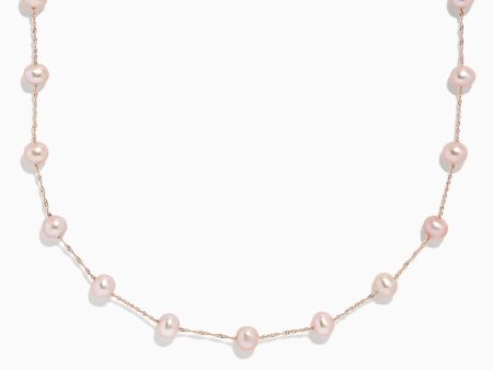 14K Rose Gold Cultured Fresh Water Pearl Necklace Online