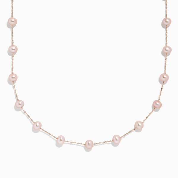 14K Rose Gold Cultured Fresh Water Pearl Necklace Online