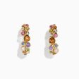 Watercolors 14K Gold Multi Sapphire and Diamond Earrings, 1.59 TCW For Cheap