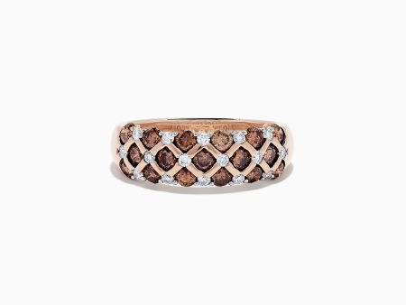 14K Rose Gold Espresso and White Diamond Ring, 0.55 TCW Sale