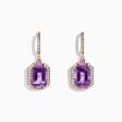 14K Rose Gold Amethyst, Pink Sapphire and Diamond Earrings, 7.04 TCW Online