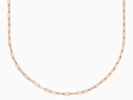 14K Rose Gold 20  2.5mm Paperclip Necklace Supply