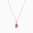 14K Rose Gold Pink Sapphire Solitaire Pendant Online Hot Sale