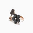 14K Rose Gold Black, Espresso & White Diamond Flower Ring, 2.47 TCW Cheap