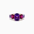 14K Rose Gold Amethyst, Rhodolite, and Tanzanite Ring Online now