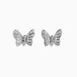 Nature 14K White Gold Diamond Butterfly Earrings Sale