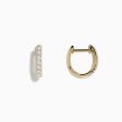 D Oro 14k Yellow Gold 1 2  Diamond Huggie Earrings 0.41 TCW Online