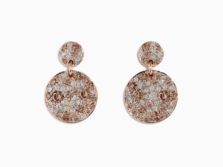 14K Rose Gold Espresso Diamond Drop Earrings Online