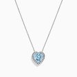 14K White Gold Aquamarine and Diamond Heart Pendant, 2.90 TCW Online