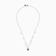 14K Gold Fresh Water Pearl, Sapphire and Diamond Evil Eye Necklace Supply